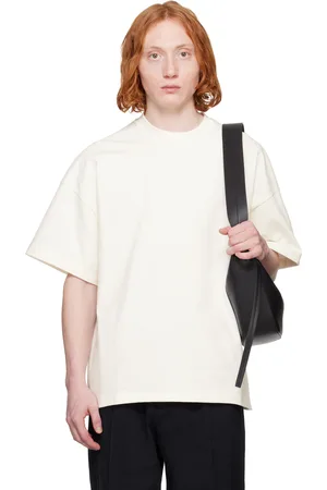 Jil Sander White Logo Flag Shoulder T-shirt