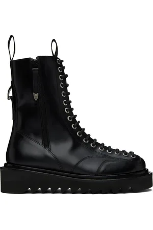 TOGA VIRILIS Black Lace-Up Boots
