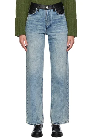 RAG&BONE Blue Straight Shea Combo High Rise Relaxed Jeans