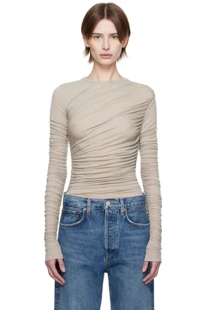 AGOLDE Gray Tania Twist T-shirt