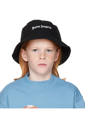 Palm Angels Kids Black Logo Bucket Hat