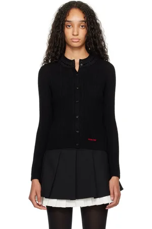 Shushu/Tong Black Collar Embellished Cardigan