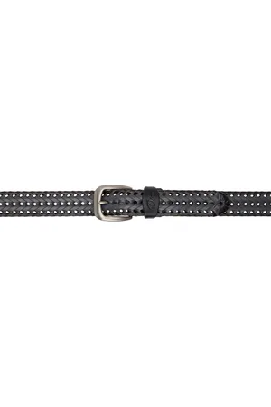 DIME Black Braided Leather Belt