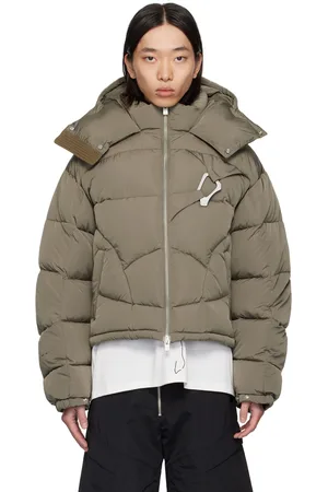 HELIOT EMIL Khaki Abstract Down Puffer Jacket