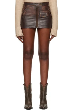 Guess Brown Vintage Leather Miniskirt