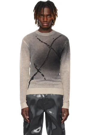 HELIOT EMIL Gray & Off-White Fluxus Sweater