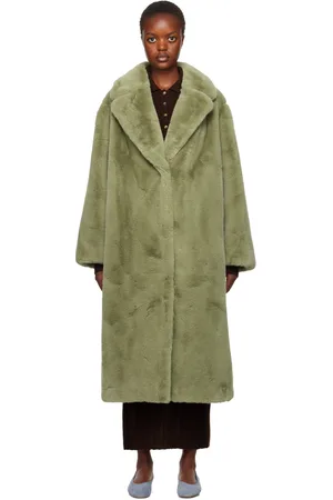 Stand Studio Green Maria Faux-Fur Coat