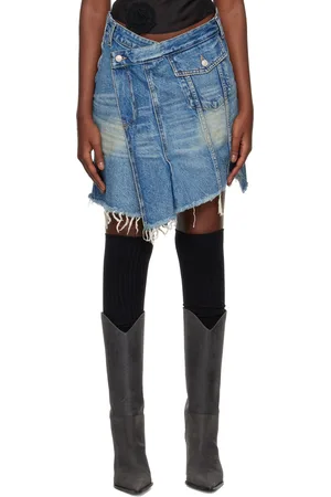 OPEN YY Wrap Denim Miniskirt