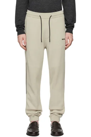 HUGO BOSS Beige Logo-Emed Sweatpants