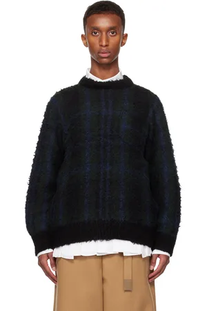 SACAI Black Plaid Knit Sweater