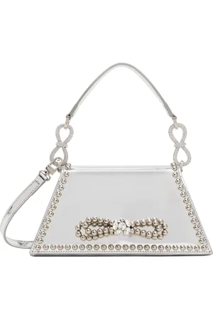Mach & Mach Double Bow Mirror Leather Samantha Bag