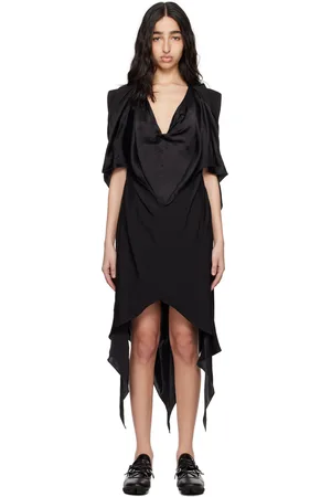 Kiko Kostadinov Black Fornax Draped Midi Dress