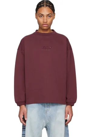 Vetements Burgundy Oval Logo Cropped Boxy Sweatshirt