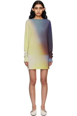Issey Miyake Yellow & Blue Light Leak Minidress