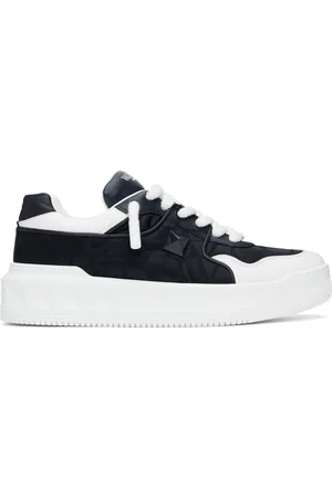 VALENTINO GARAVANI Navy & White One Stud XL Low-Top Sneakers