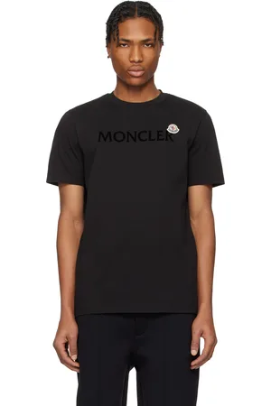 Moncler Black Flocked Logo Cotton T-shirt