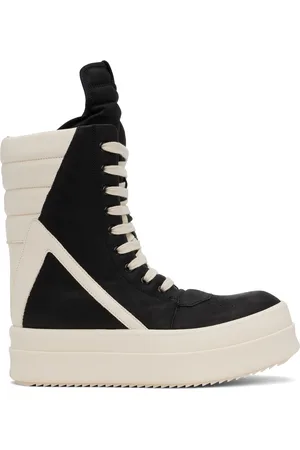 Rick Owens Black & Off-White Porterville Mega Geobasket Sneakers