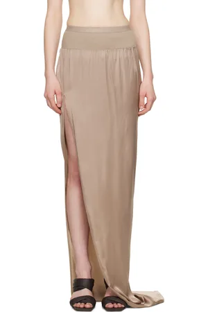 Rick Owens Taupe Hollywood Slit Maxi Skirt