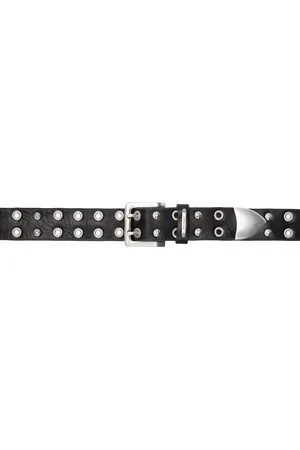 OUR LEGACY Black Studded Double Tongue Belt