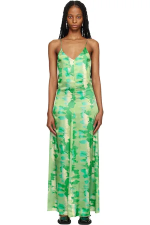 Ganni SSENSE Exclusive Green Maxi Dress