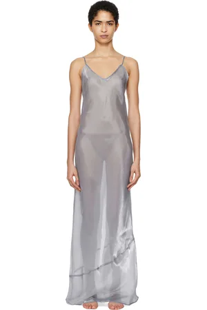 SKIMS Silver Liquid Organza Cami Long Maxi Dress