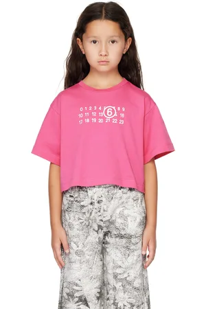 Maison Margiela Kids Pink Printed Logo T-Shirt