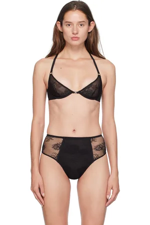 FLEUR DU MAL Black Bouquet Demi Bra