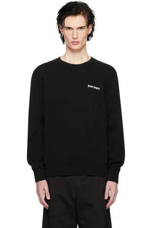 Palm Angels Black Classic Logo Embroidered Sweater