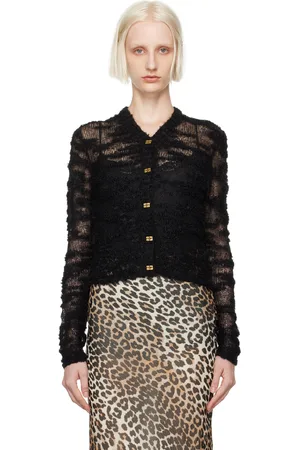 Ganni Black Bouclé Cardigan