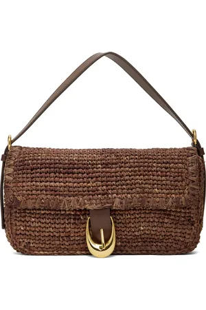 Staud Brown Harlow Raffia Bag