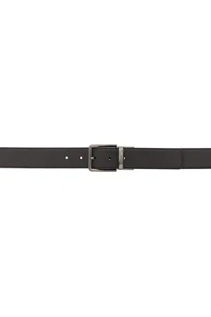 Ermenegildo Zegna Brown & Black Leather Reversible Belt