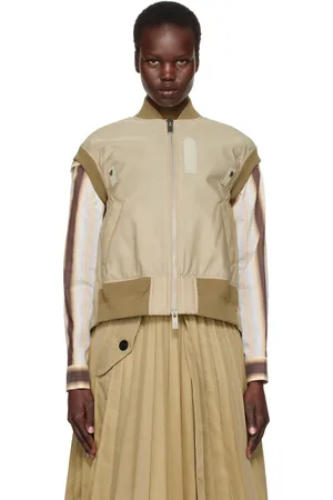 SACAI Beige Nylon Twill Vest