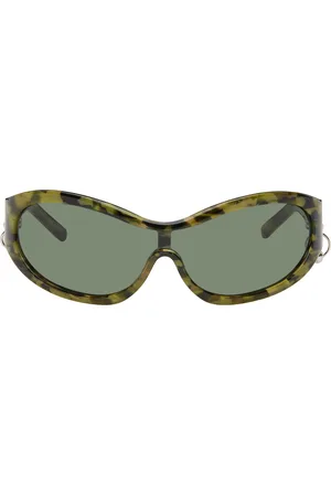 Justine Clenquet SSENSE Exclusive Khaki Jenny Camo Sunglasses