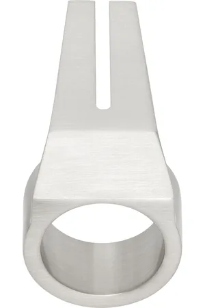 Rick Owens Silver Porterville Open Trunk Ring