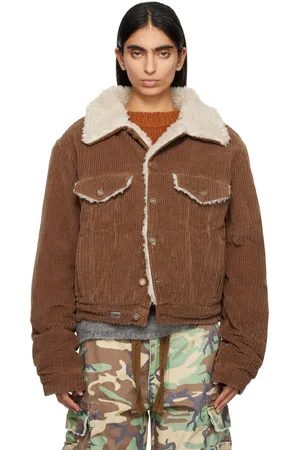 ERL Brown Sherpa Corduroy Trucker Jacket