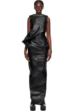 Rick Owens Black Elipse Denim Maxi Dress