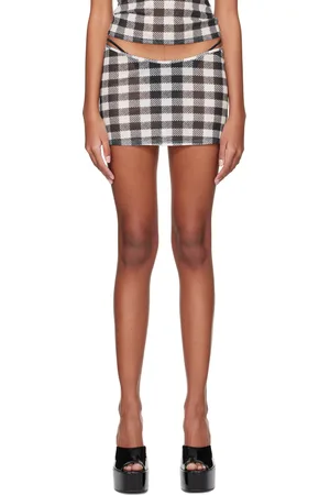 Miaou SSENSE Work Capsule – Black & Off-White Elektra Miniskirt