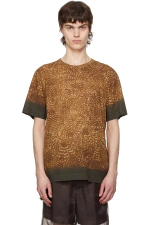 DRIES VAN NOTEN Brown Printed Cotton T-shirt