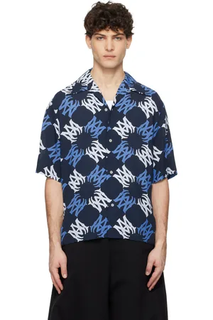 AMIRI Navy MA Quad Bowling Shirt