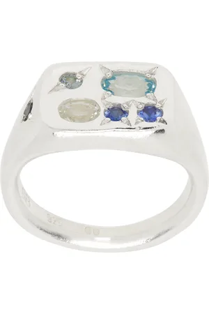 Seb Brown Silver Slim Tablet Ring