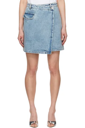 Lanvin Blue Wrap Denim Miniskirt