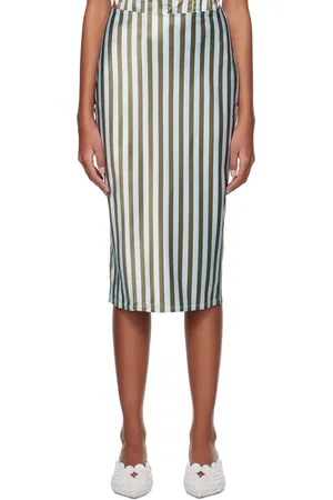Miaou SSENSE Work Capsule – Green & Blue Verona Midi Skirt