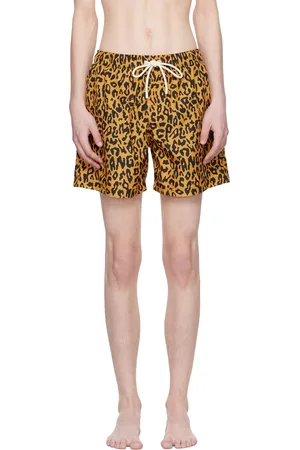 Palm Angels Yellow Cheetah Swim Shorts