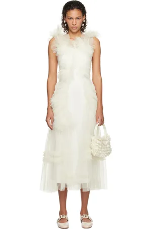 Molly Goddard SSENSE Exclusive Off-White Jaya Midi Dress