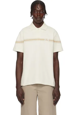 Burberry Beige Striped Cotton Polo