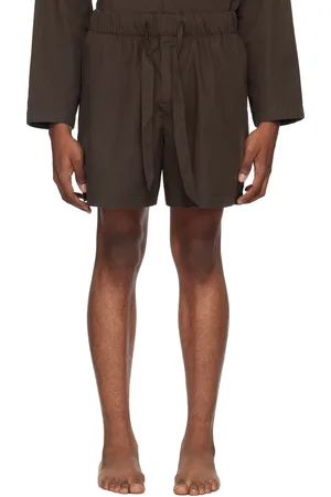 Tekla Brown Drawstring Pyjama Shorts