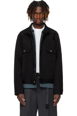 SACAI Black Double-Faced Silk Cotton Jacket