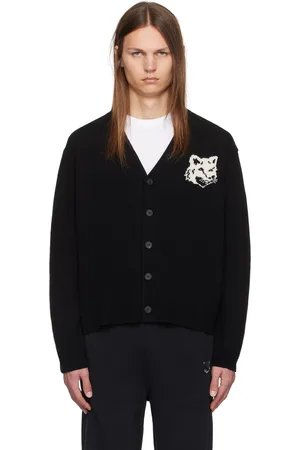 Maison Kitsuné Black Fox Head Intarsia Cardigan
