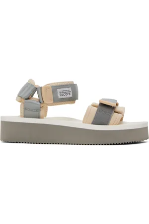 SUICOKE Gray & White CEL-PO Sandals