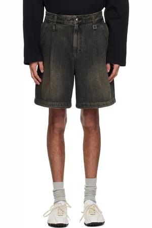 WOOYOUNGMI Gray One-Tuck Washed Denim Shorts